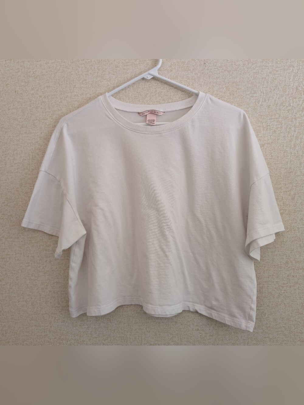 Victoria's Secret White Boxy Cropped Tee